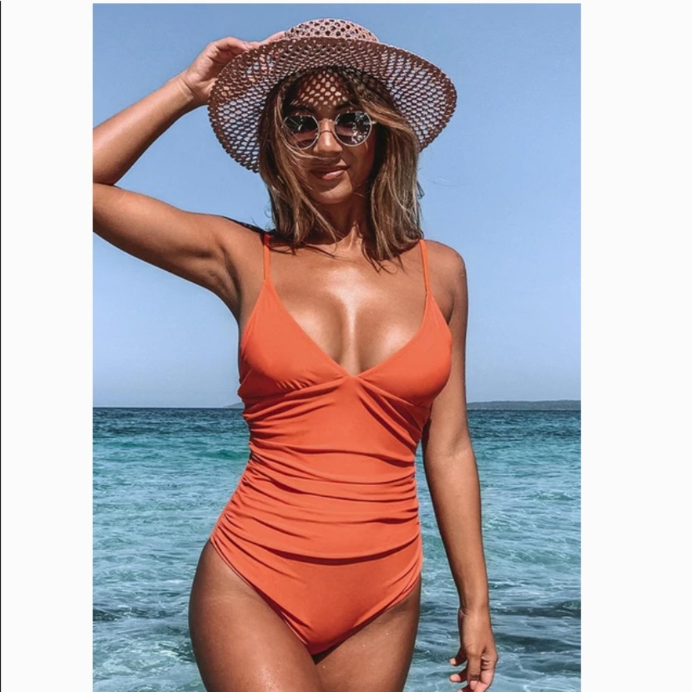 Bright Day Shirring One Piece Swimsuit